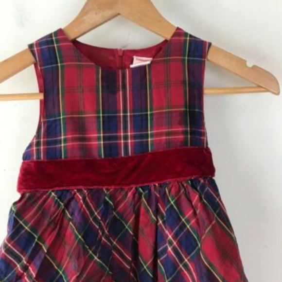 GYMBOREE Girls Size 5 Red Blue Yellow Green Plaid Fancy Party Dress - Picture 2 of 4